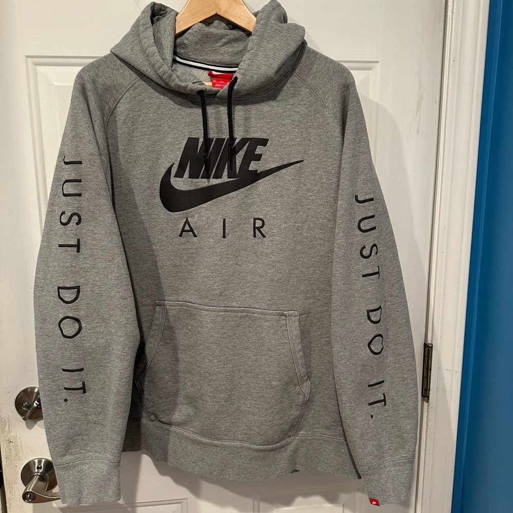 Nike Heather Gray Hoodie with Black Accents